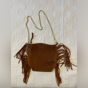 All Saints Evaline Brown Bag suede crossbody
